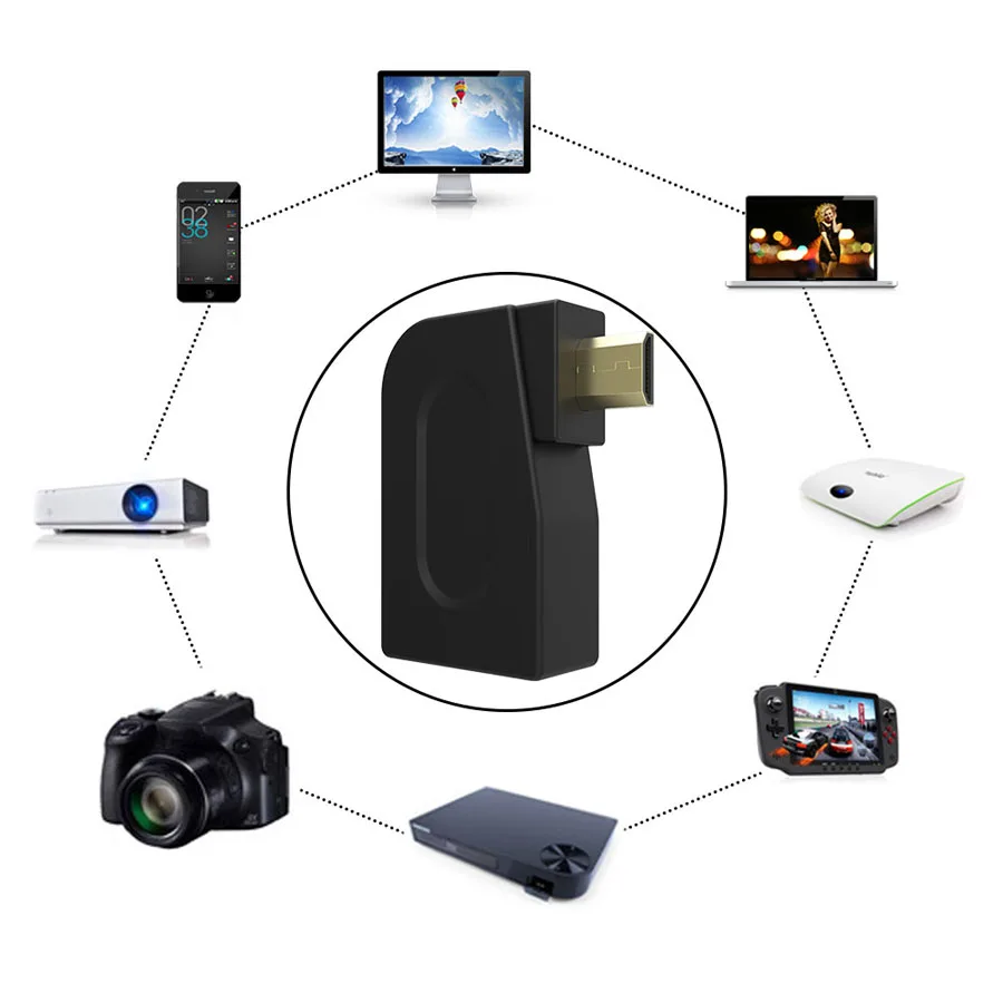 Micro HDMI к кабель удлинитель адаптер HDMI/DVI для ноутбука PS3 DV HDTV 90 градусов угловой