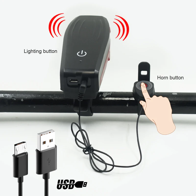 WasaFire USB Перезаряжаемый велосипедный передний светильник 5 режимов светодиодный велосипедный головной светильник s водонепроницаемый luses para bicicleta светильник с колокольчиком