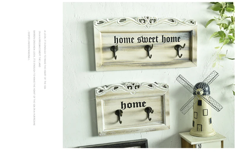 Креативный крючок американский кантри ретро ностальгические резные деревянные крючки магазин Настенные подвесные украшения Крючки вешалка ключница