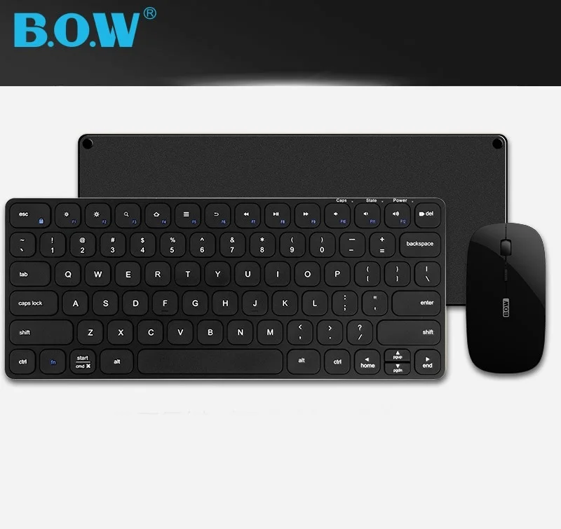 Сверхтонкая Бесшумная Беспроводная/Проводная перезаряжаемая клавиатура и мышь