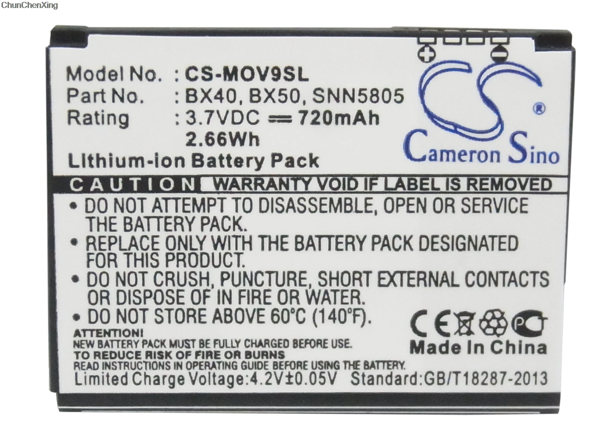 Cameron Sino 720 мАч батарея BX40 BX50 SNN5805 SNN5807 для Motorola Moto Jewel U8 U9 V10 V9 V9m ZN5 RAZR2 V8 V9x