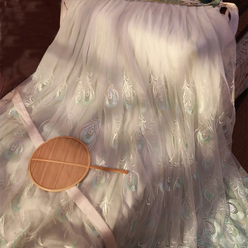 Красивое сказочное платье Hanfu для женщин с перьями китайской династии Хань