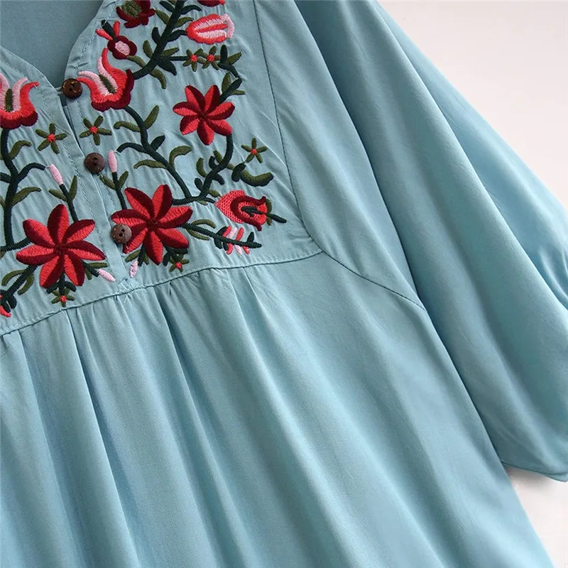 Женское платье с цветочной вышивкой JAYCOSIN свободное Повседневное v-образным