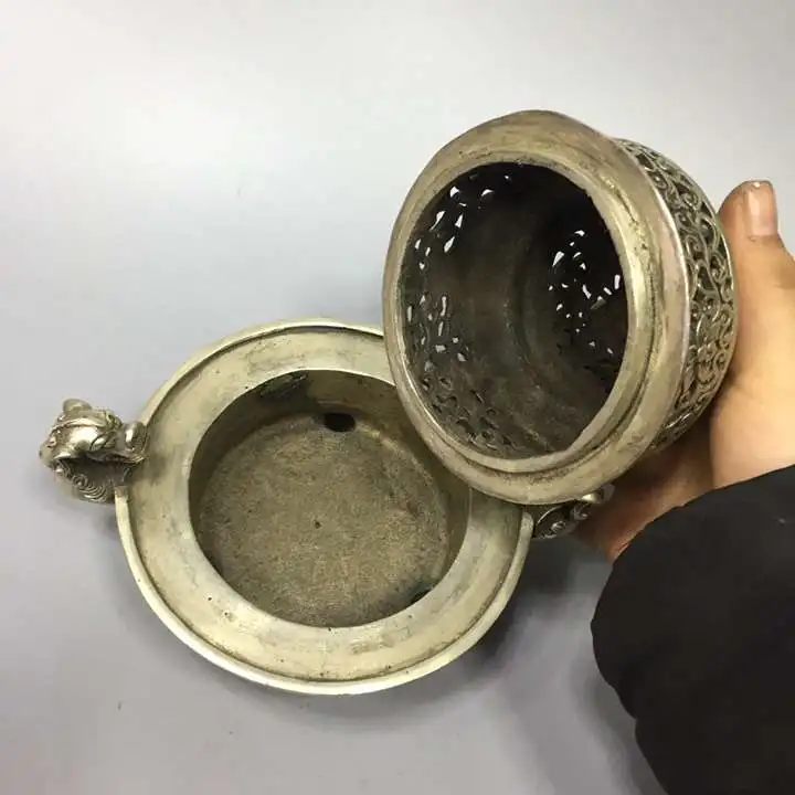 Домашнее украшение курильница Тибет серебро старый ручной работы храма