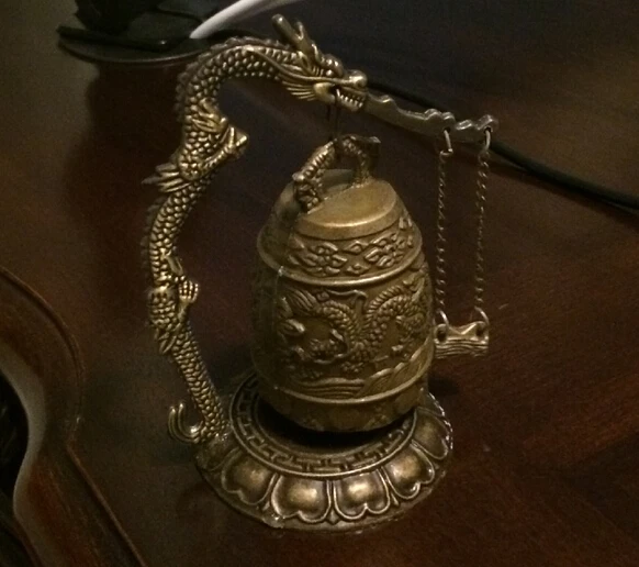 

free Shipping Cloche bouddhiste en bronze de chant de dragon du Thibet