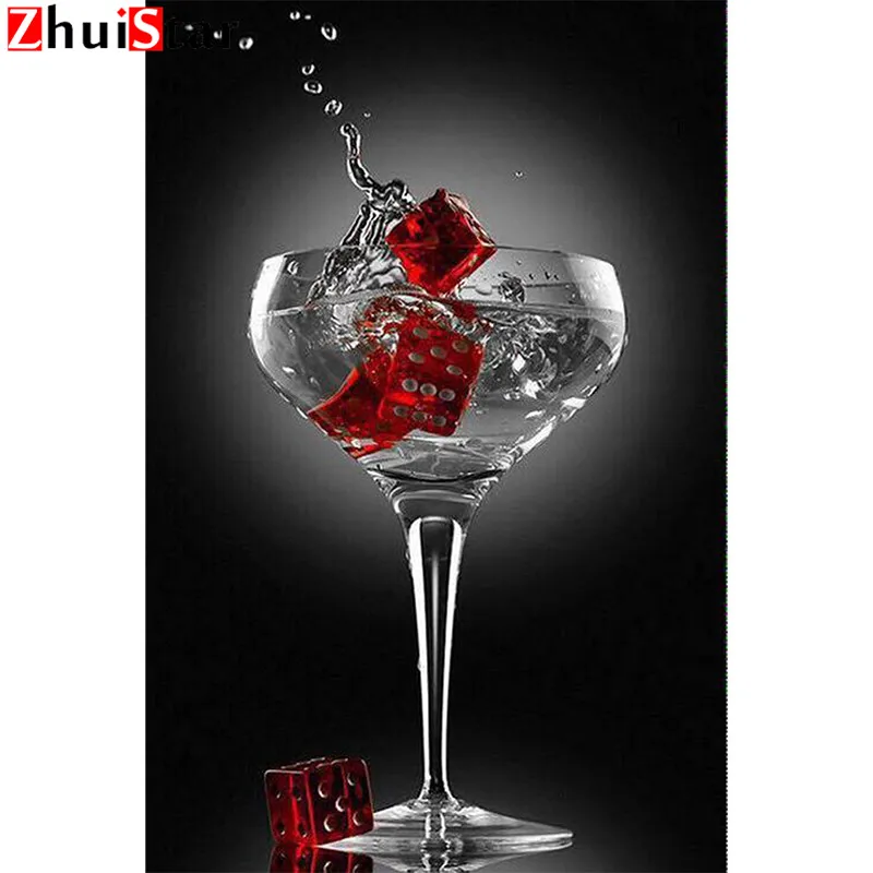 

5D Diamond Embroidery Woman Red Wine Glass Diamond Painting Rhinestone Picture Diamond Mosaic Cross Stitch Home Decoration ZWQ