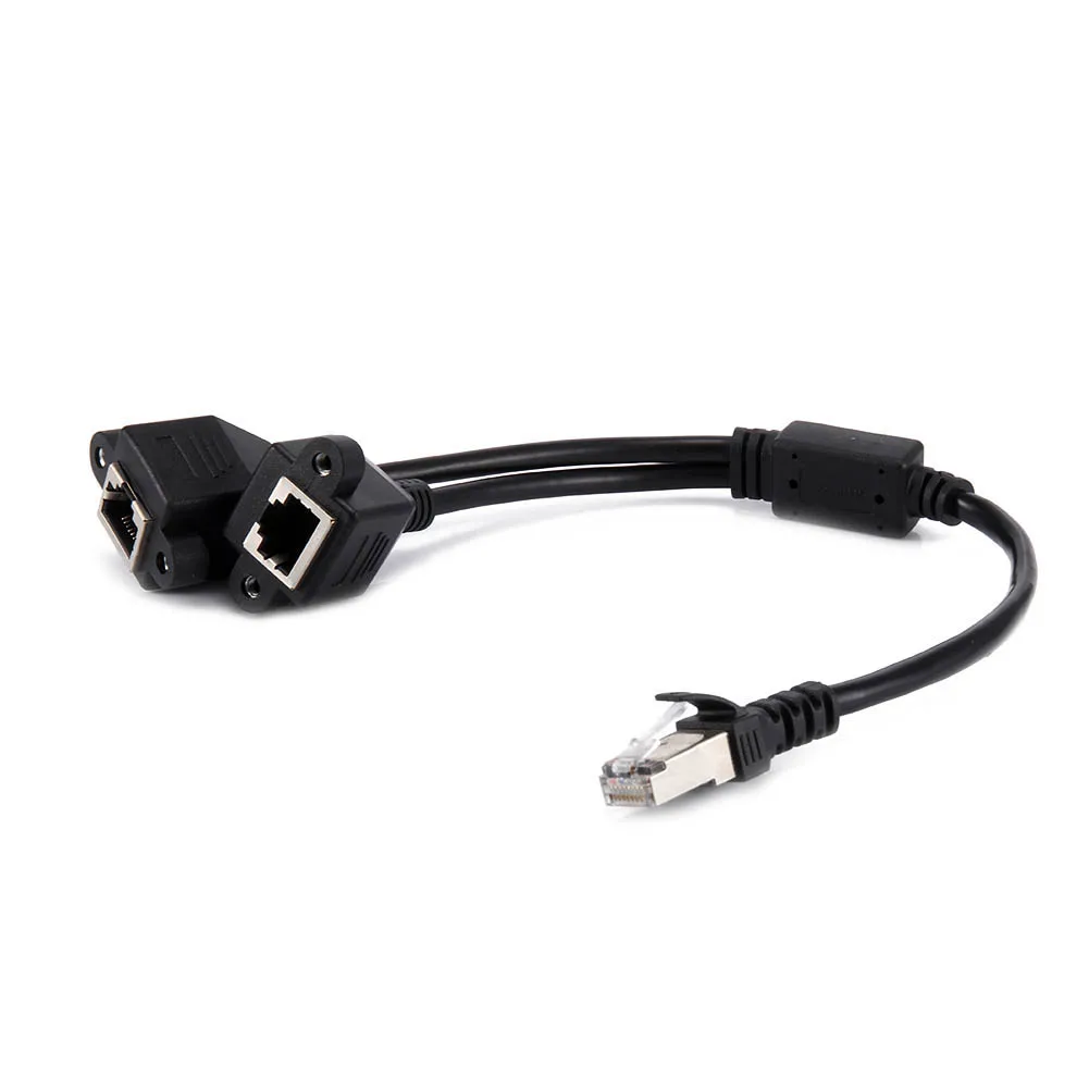 RJ45 Y сплиттер адаптер Ethernet кабель от 1 до 2 портов Штекерный разъем Кабели JR