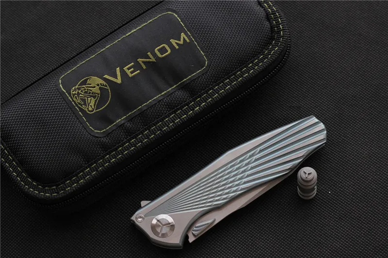 VENOM 4 крыла Kevin John M390 однотонные титановый плавник складной нож Керамический