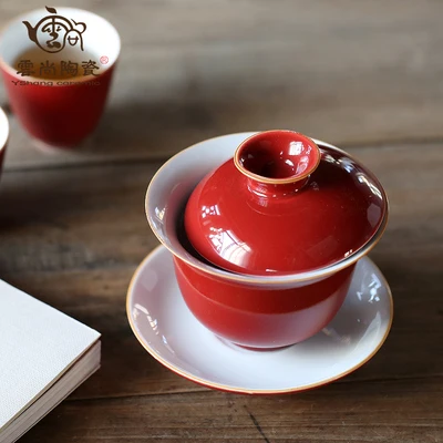 180 мл керамический чай Tureen Kung Fu Pu'er черный Oolong чайная посуда ручной захват чаша