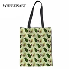 WHEREISART 3D маленькая сумка на плечо с принтом авокадо, женская сумка-тоут, холщовая летняя пляжная сумка, Женская Повседневная Экологичная сумка