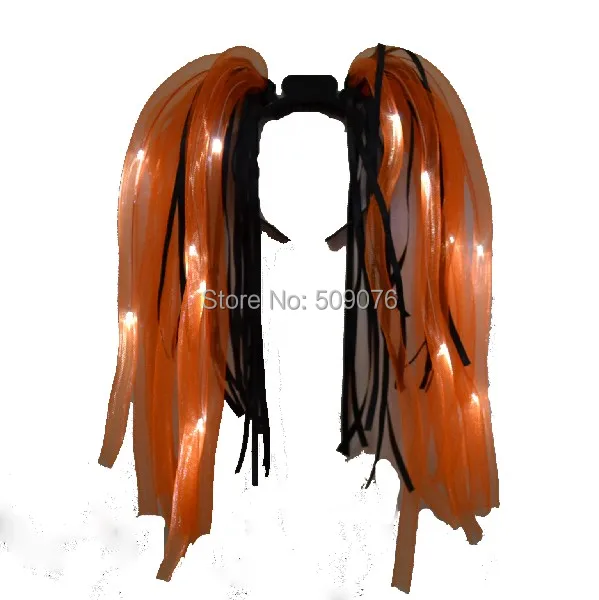 

50pcs/lot led hair braid led noodle headband hairband dreadlock wig novelty headwear for events