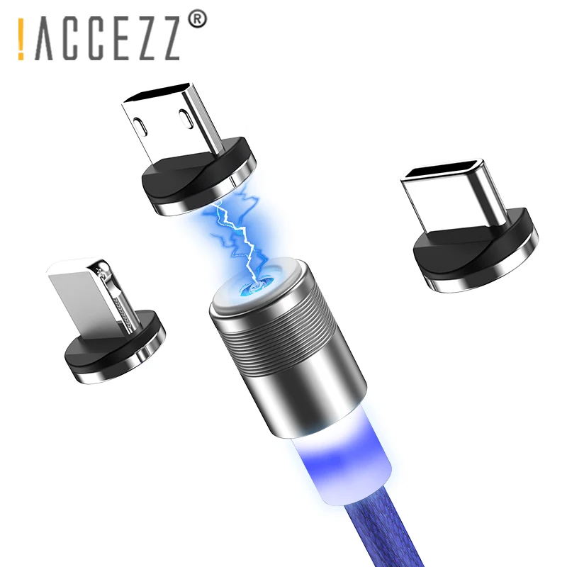 ! ACCEZZ Магнитный кабель для Apple iPhone X XS MAX XR Micro USB Type C Samsung S10 S9 Быстрая зарядка сотовый