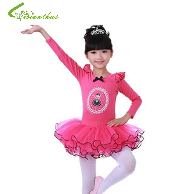 Girls Swan Ballet Tutu Princess Dancing Dress Long Sleeve Party Clothes Kids Children Stage Show Costumes Free Drop Ship | Детская