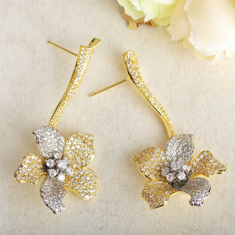 MECHOSEN женское свадебное ожерелье серьги наборы романтических цветов 2 тона