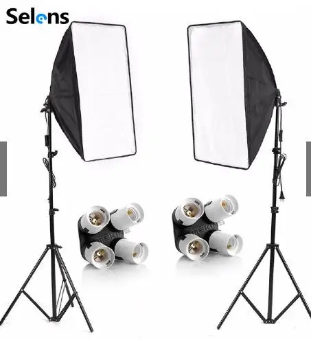 Рассеиватель света 50*70 см непрерывное освещение софтбокс для 4 в 1 Гнездо E27