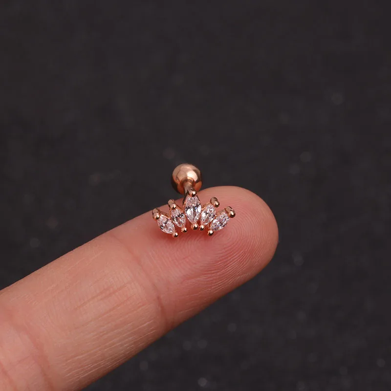 Feelgood Cz Корона Серьги Надеваемые На ушной хрящ завитка раковины Кристаллы серьги