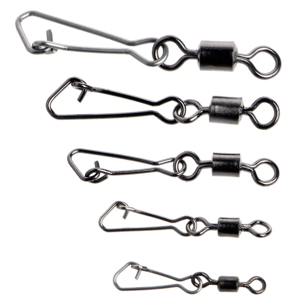 50 шт. рыболовные подшипники из нержавеющей стали|swivel connector|hooked snaprolling swivel |