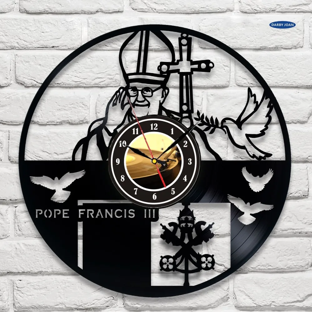 Франциск дизайн виниловые настенные часы для дома офиса церкви saat 3 цвета | Дом и