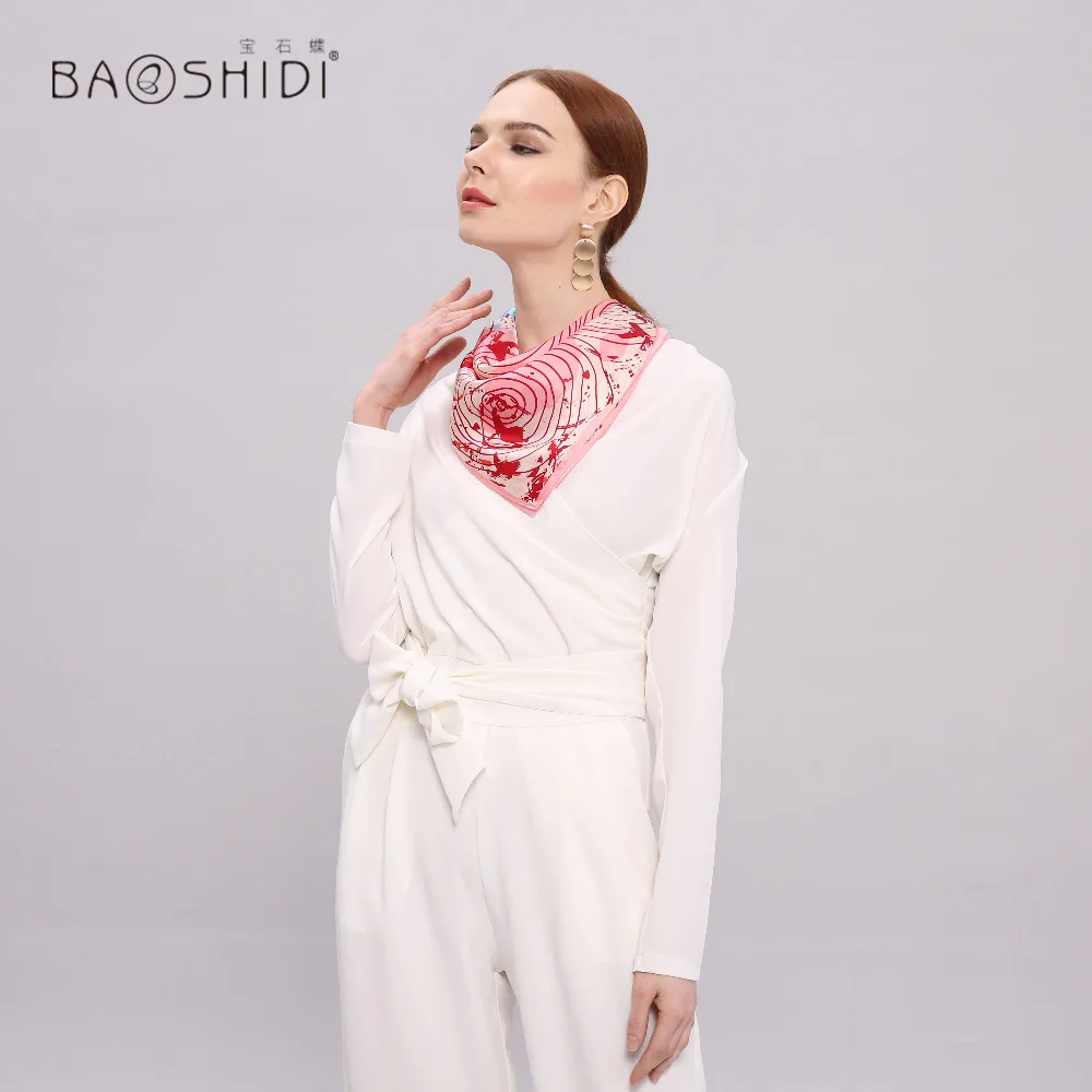 100% шелковый квадратный шарф женские модные мини шарфы для элегантной леди ручная