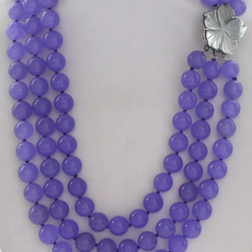 Подвески-талисманы фиолетовый 3 ряд 8 мм мода круглый халцедон нефриты Камень