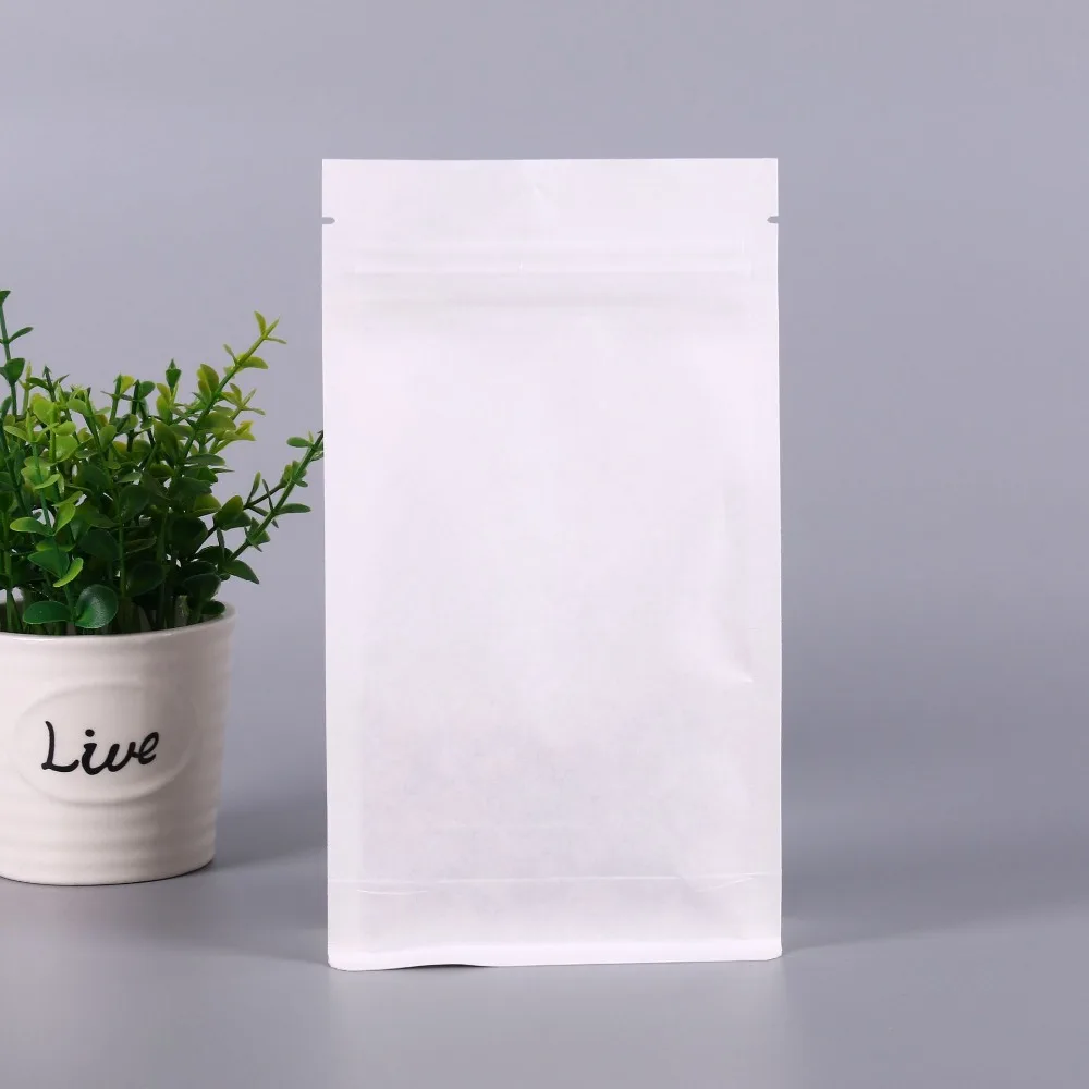 50 шт. 6 размеров белая большая стоячая Упаковка из крафт-бумаги с молнией оконный