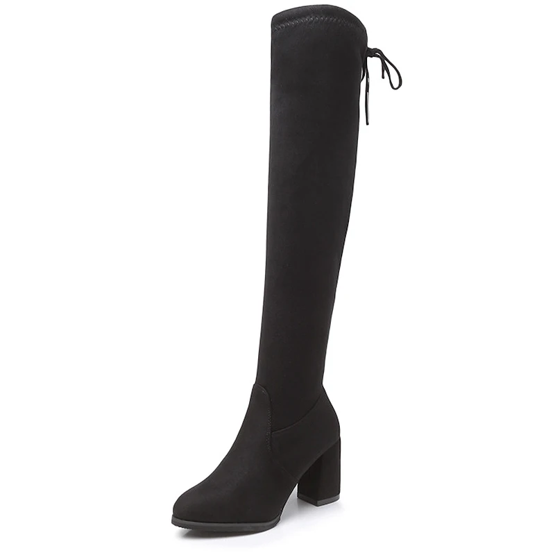 Autumn Winter New Suede Leather Women Over The Knee Boots Sexy High Heels Shoes Round Toe Warm Size 35-40 | Обувь