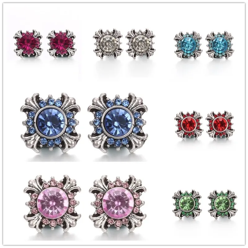 10pcs/lot 12mm Drop Snap Jewelry 7Colors Cross Rhinestone Metal Crystal Button DIY Bracelets Gift | Украшения и аксессуары