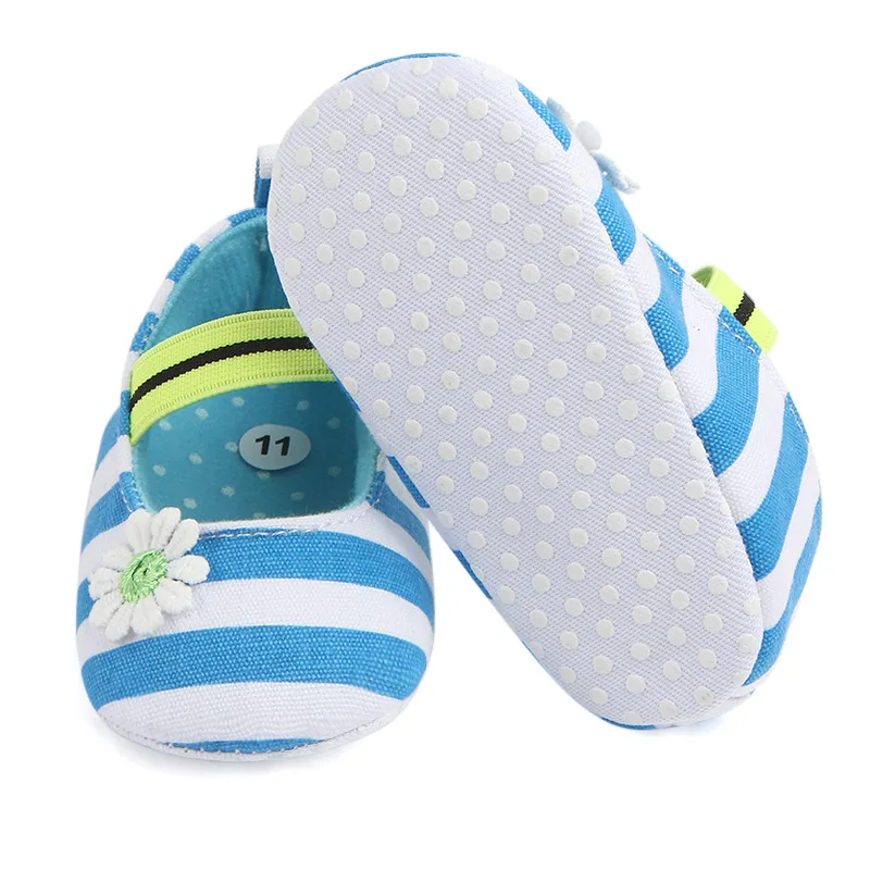 Новинка сезон весна лето обувь в полоску с цветочным узором для маленьких