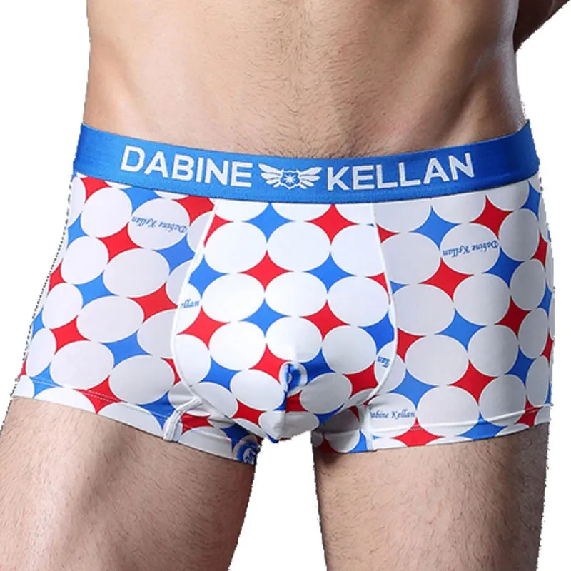 Dabine kellan Мужская мода прохладный шелк боксеры шорты бренд сексуальное нижнее