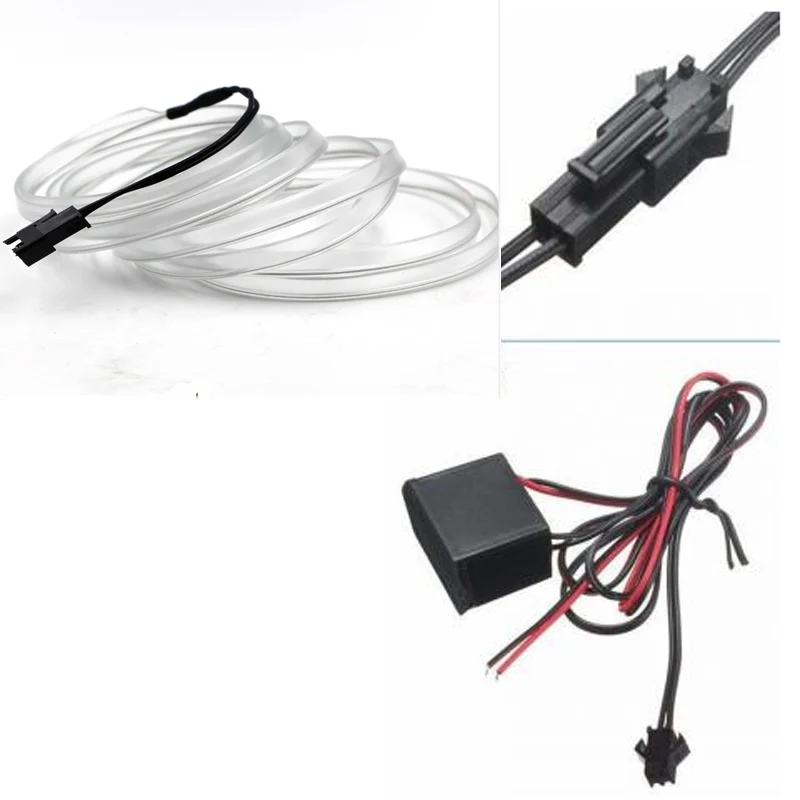 with car dc12v 2 м/5 м 3 в гибкий неоновый свет светящийся EL провод изолента кабельная лента светодиодный неоновый свет Обувь Одежда автомобиль водонепроницаемый светодиодный полосы - Испускаемый цвет: with car dc12v