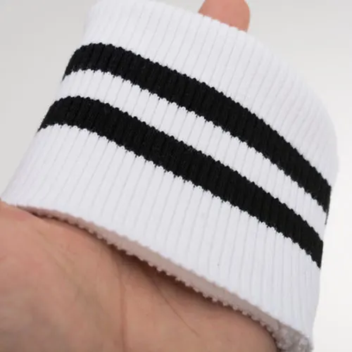 white black 7*9 см полосатые трикотажные манжеты, отделка одежды, куртка, пальто хлопок стрейч мягкие запонки 1 пара - Цвет: white black