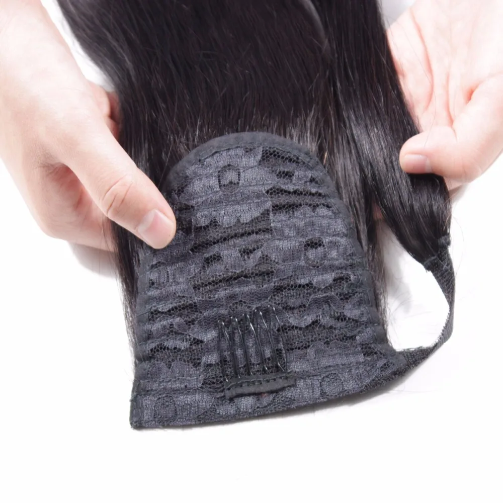 Человеческих волос хвостик 100 г клип в человеческих бразильские наращивание