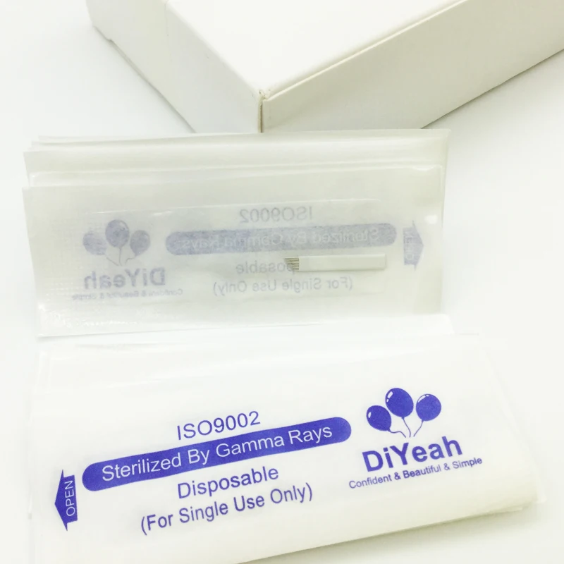 50 шт. 11 штифтов Перманентный макияж для бровей ручная Татуировка конические