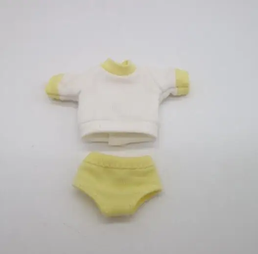 yellow Одежда для куклы OB11, куклы 16 см, как мини-кукла holal, топов и трусов - Цвет: yellow