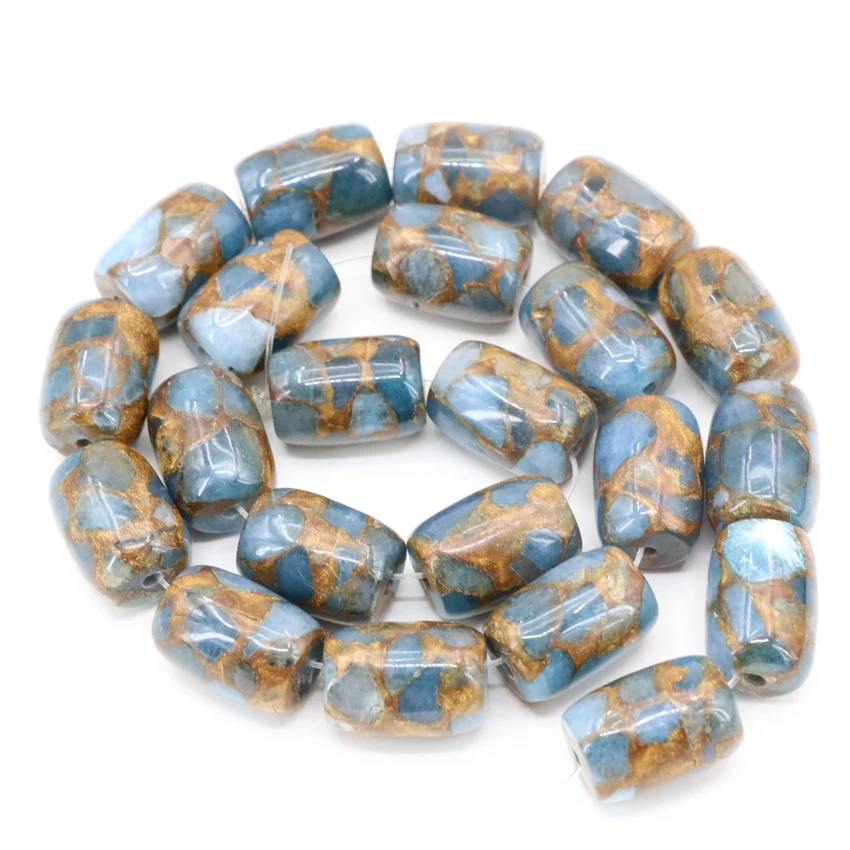

Golden Sand Stone Loose Bead Multicolor Barrel Shape Beads Jewelry Making Diy Necklace Bracelet 10x12 10x14 13x18mm 15inch B3307