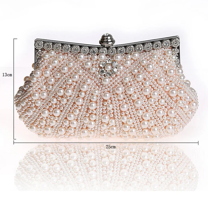 Хит продаж роскошная двухсторонняя женская вечерняя сумочка-клатч с жемчугом