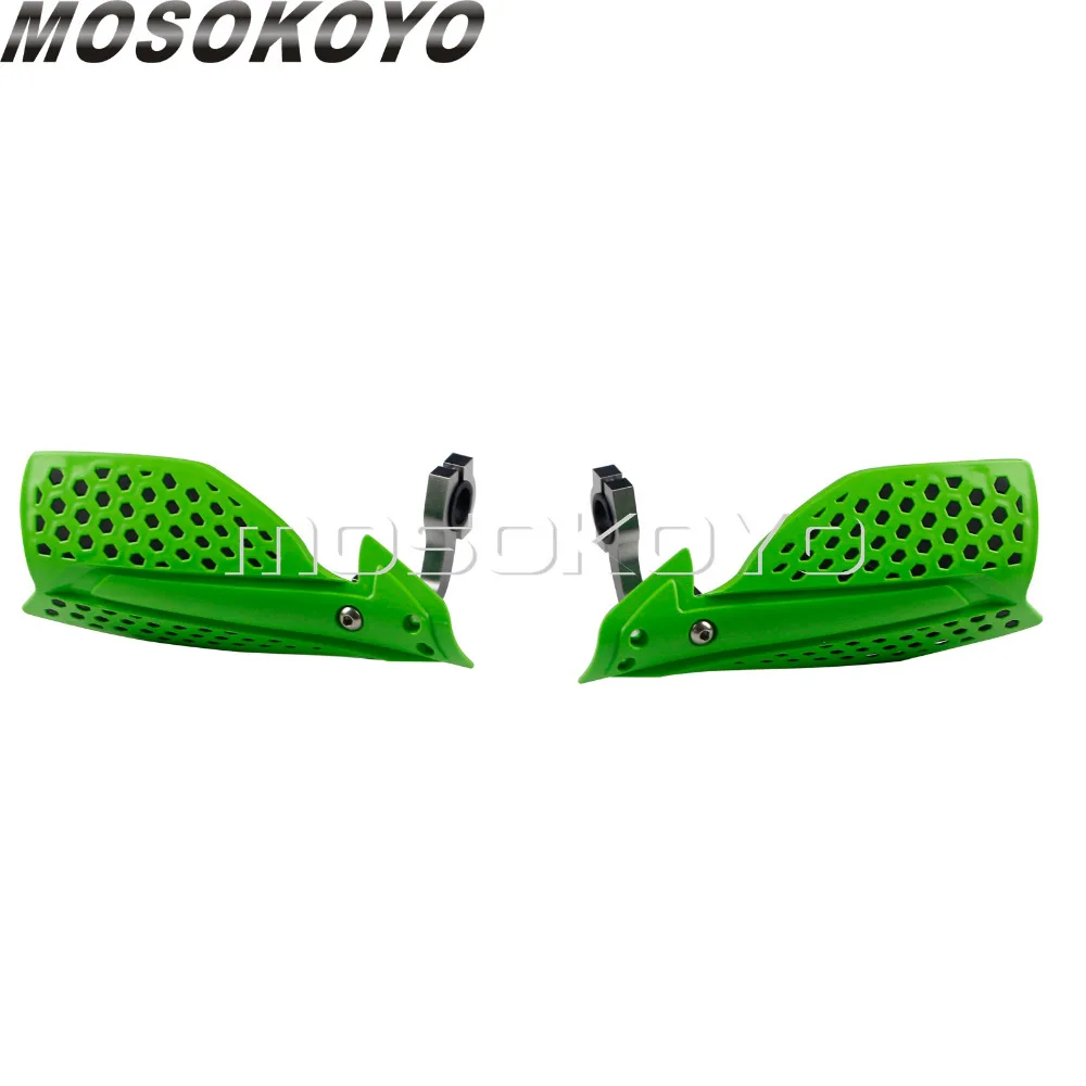 Green Motocross Dirt Bike Racing 7/8&quot 1-1/8&quot Handguard Universal 22mm 28mm Bar Hand Guards Protection for Kawasaki KLX KX |