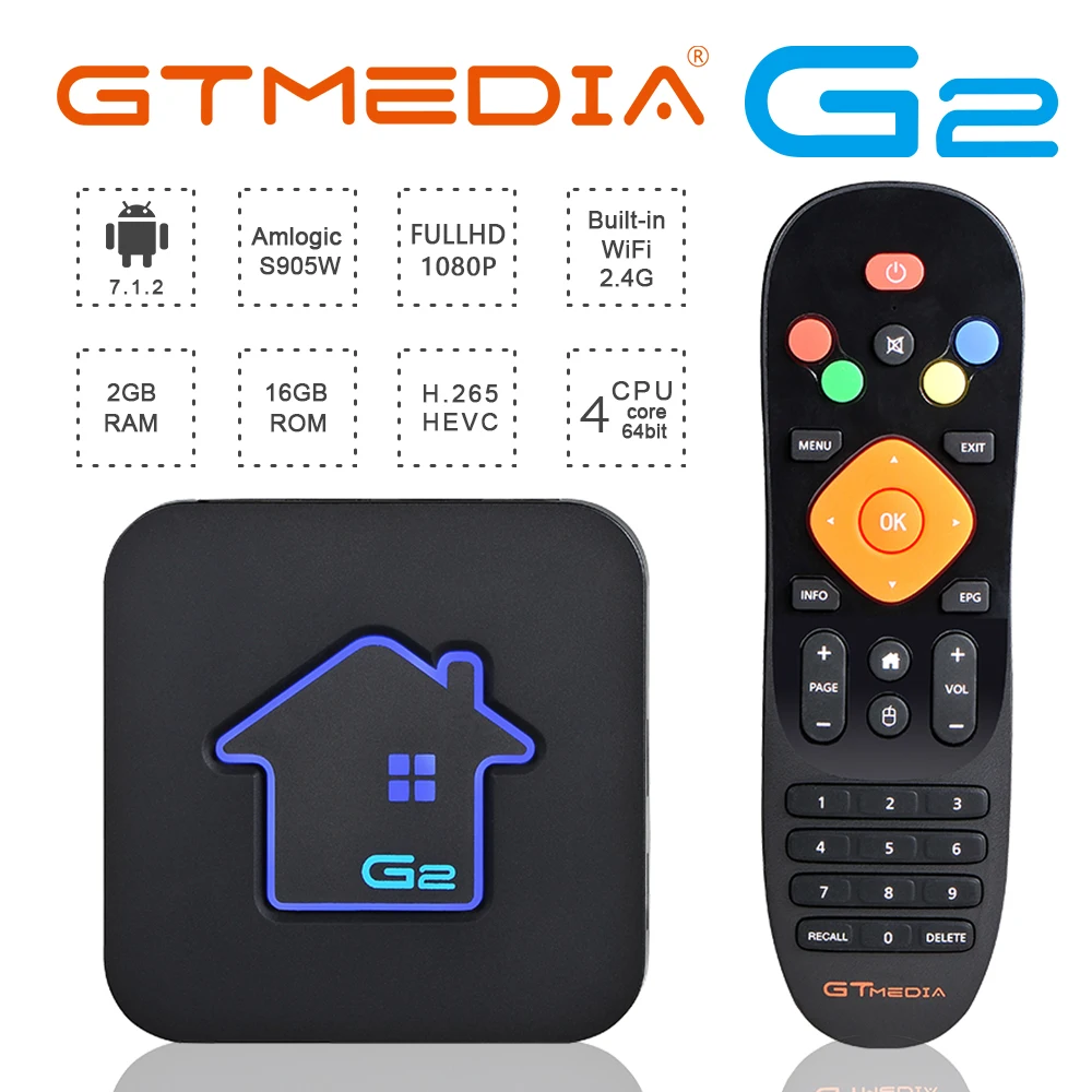 ТВ приставка GTMEDIA G2 Android 7 1 2 + 16 ГБ Amlogic S905W 4 ядра ГГц Wi Fi|ТВ-приставки и медиаплееры| |