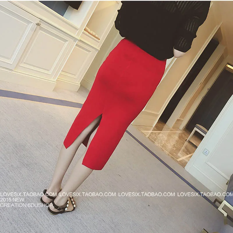 Весна-Осень-зима 2016 облегающая юбка-карандаш Женская стрейчевая юбка с поясом |