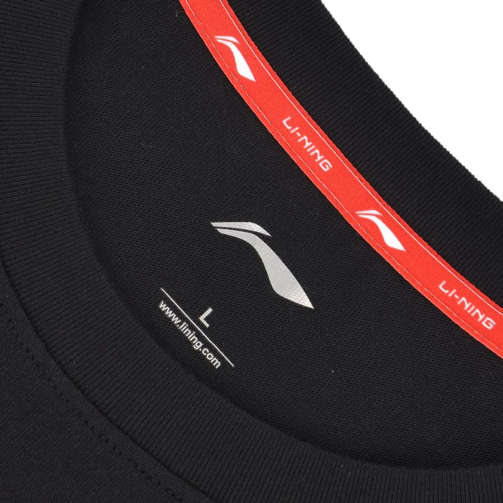 Li Ning мужские трендовые спортивные футболки 100% хлопок Стандартная посадка