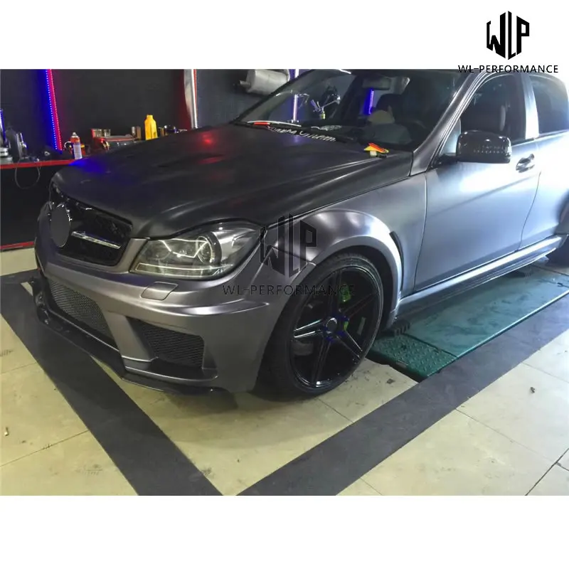 FRP Передний Задний бампер боковая юбка крылья колеса бровей для Mercedes Benz C Class C180 C200