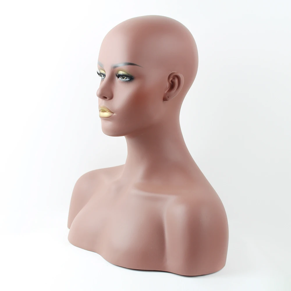 Золотые губы из стекловолокна афроамериканский черный женский манекен голова