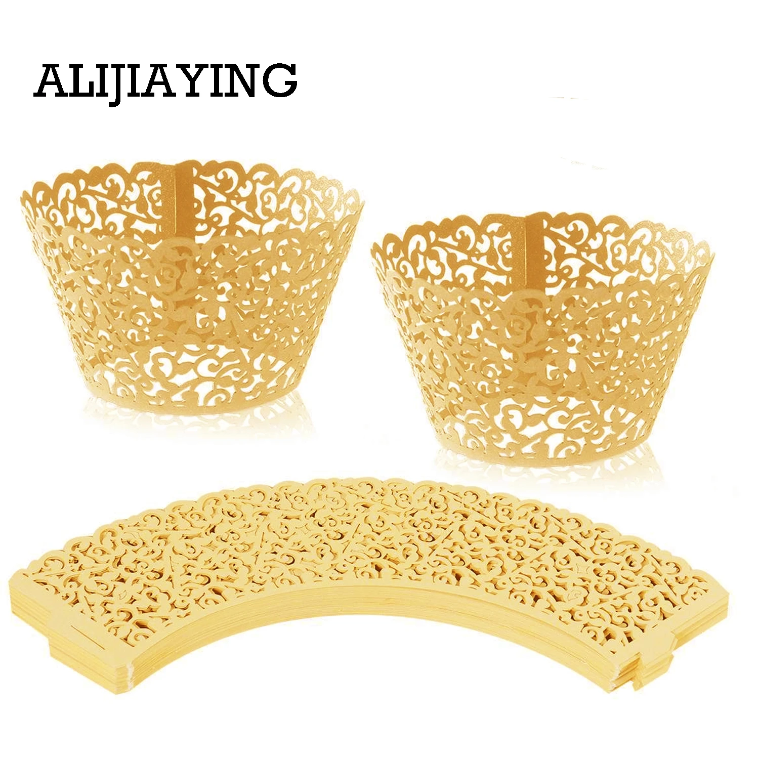 

A186 50pcs/set Cupcake Wrappers decoration Cake Tools Art Paper Vine Lace Cup Wrap Liners Wedding Party appliance Accessories