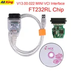 Новейший интерфейс V13.00.022 MINI VCI J2534 для TOYOTA TIS Techstream MINI-VCI с чипом FT232RL, диагностический кабель OBD2, бесплатная доставка