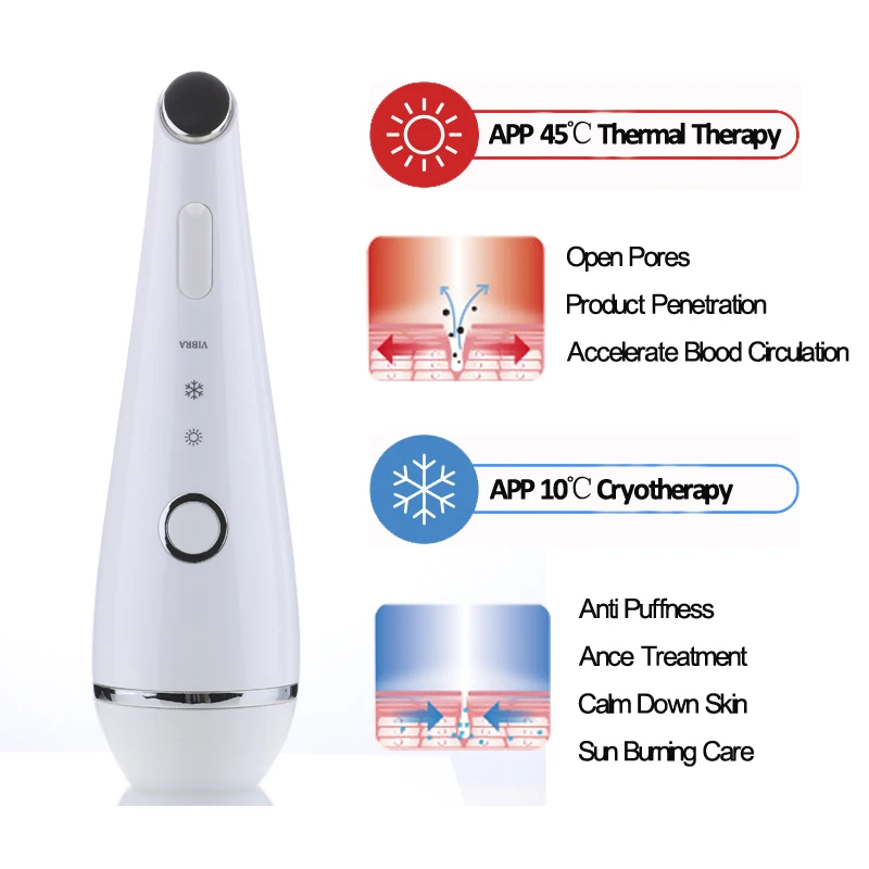 Горячий Холодный массажер для лица уход за кожей косметический аппарат фотонная