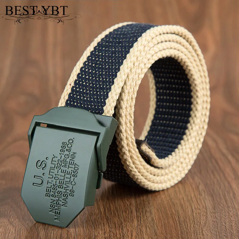 

Best YBT Unisex Canvas military Army tactical strap for jeans Belt Alloy Automatic buckle Casual High Quality Unisex Belt