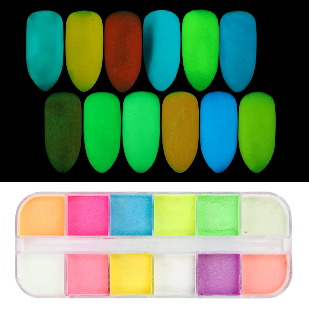 1 чехол светящийся порошок блеск для ногтей пыль голографический пигмент