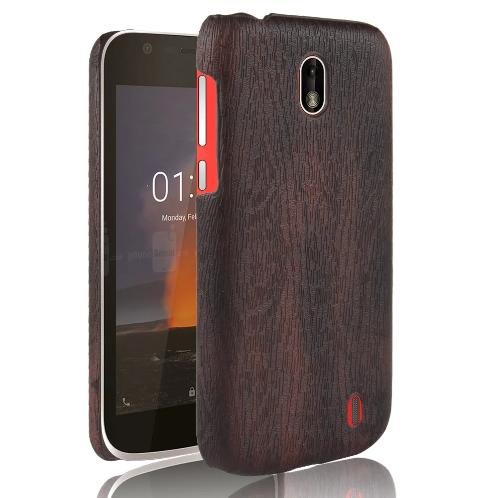 Кожаный чехол Woodern в стиле ретро для Nokia 1 Роскошный противоударный жесткий чехлы