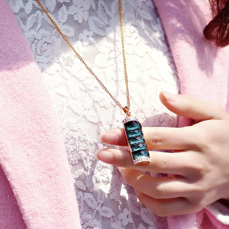 Ожерелье-подвеска PINKSEE длинное ожерелье золотого цвета с кристаллами и стразами