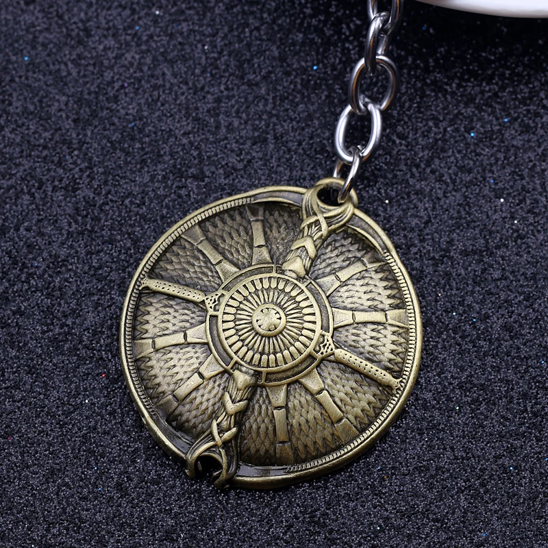 Винтажные панк Бог войны 4 Левиафан брелоки цепочки металлические Kratos Guardian Shield